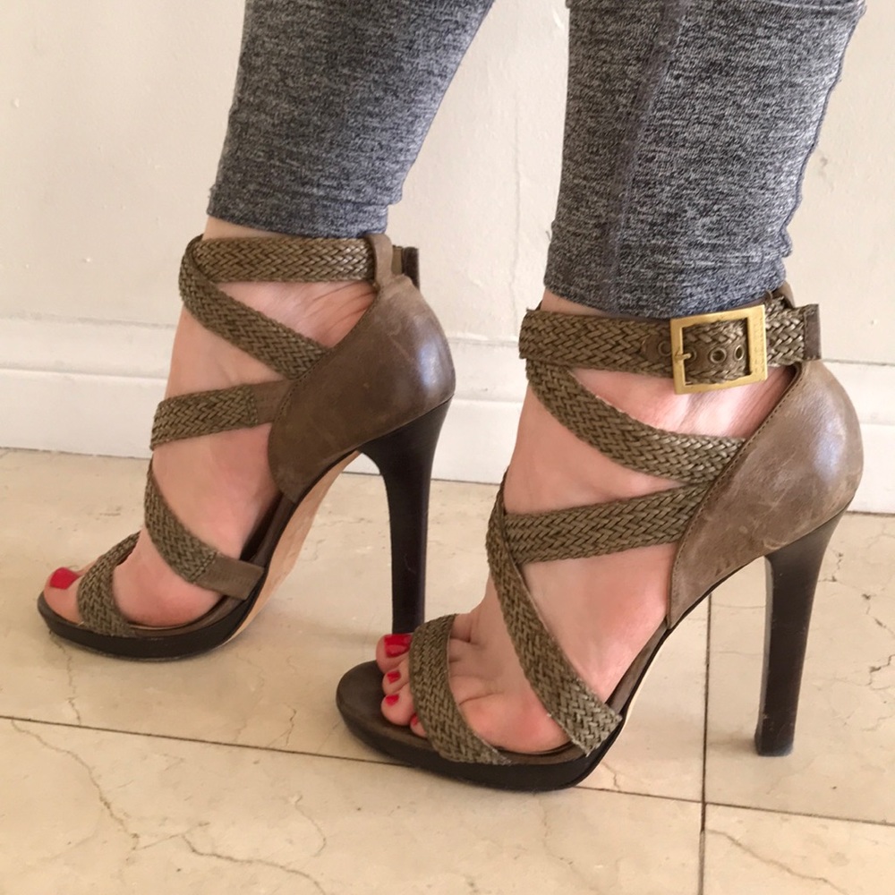Jimmy Choo Leather Braided Heels
